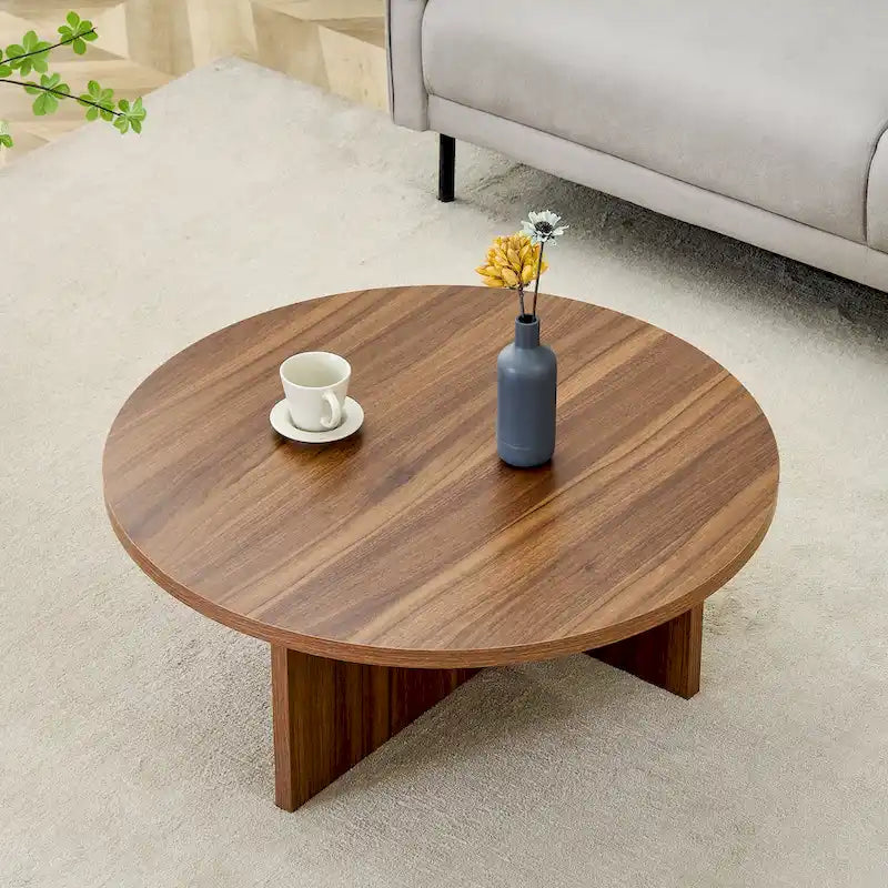 Modern Round MDF Coffee Table for Living Room and Home Decor