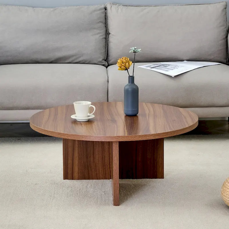 Modern Round MDF Coffee Table for Living Room and Home Decor
