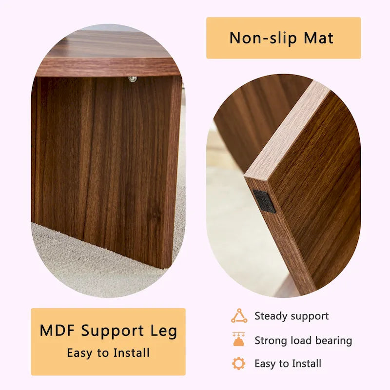 Modern Round MDF Coffee Table for Living Room and Home Decor