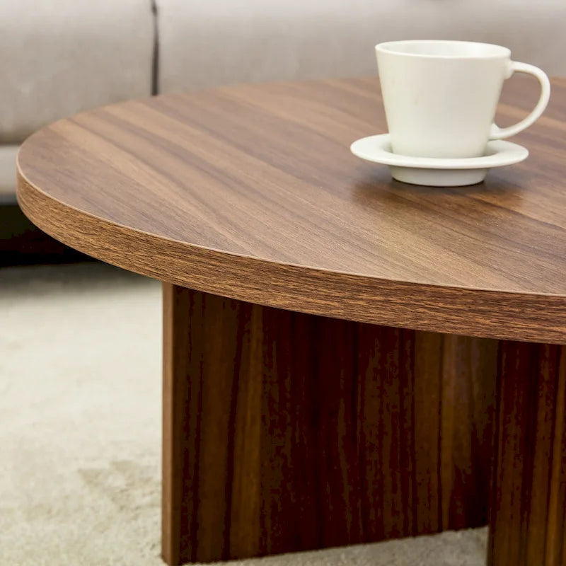 Modern Round MDF Coffee Table for Living Room and Home Decor