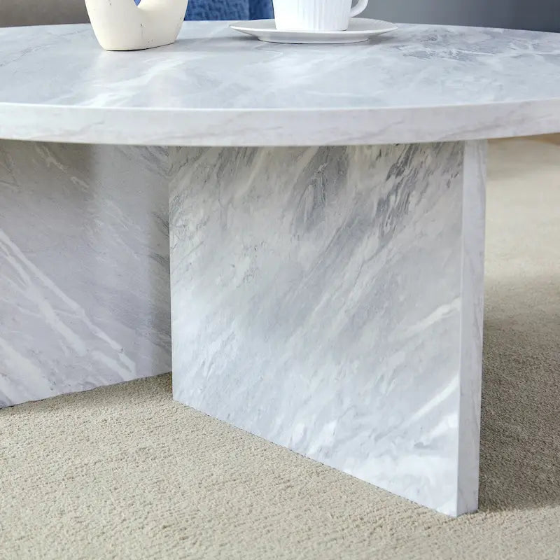 Modern Round MDF Coffee Table for Living Room and Home Decor