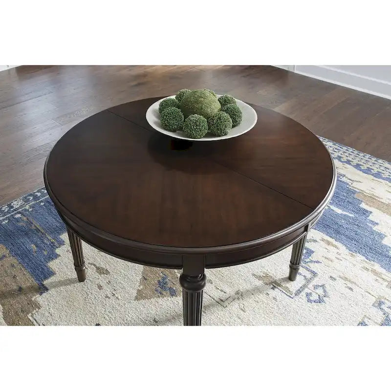 Brown Dining Extension Table with Removable Leaf - 47.75 W x 72 D x 30.25 H