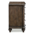 Nightstand of 3 Drawers Brown Oak Finish 1pc