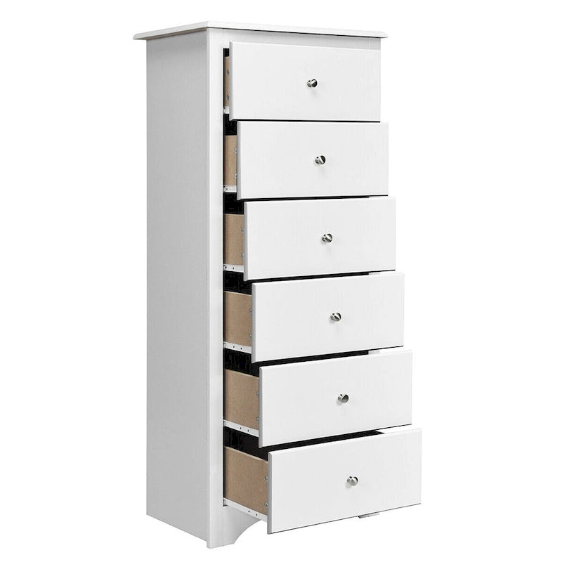 6 Drawer Chest Dresser Clothes Storage Bedroom Tall Furniture