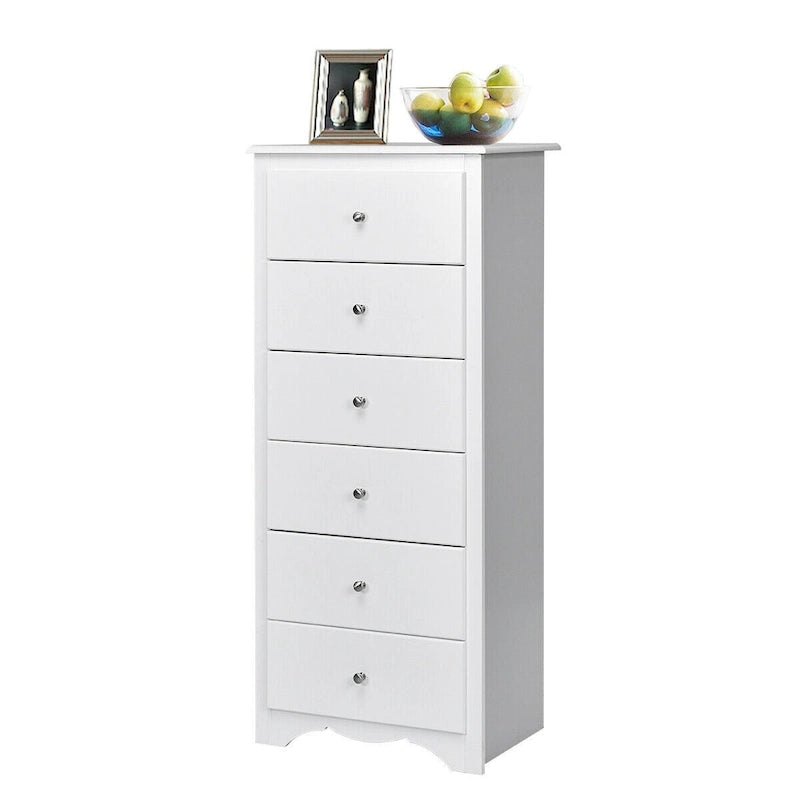 6 Drawer Chest Dresser Clothes Storage Bedroom Tall Furniture
