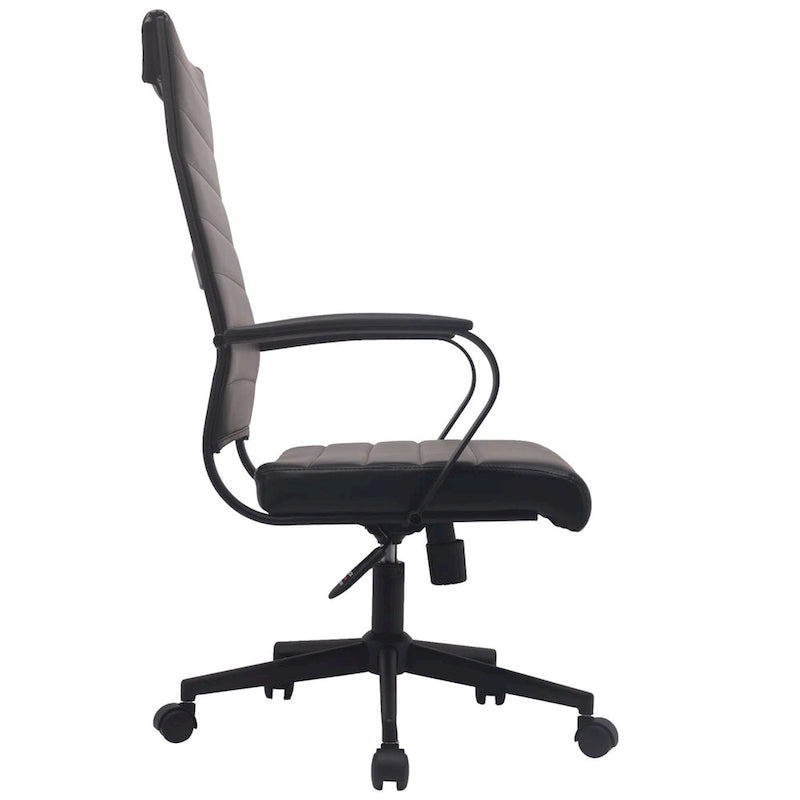 Modern Ergonomic Office Chair Mid Back PU Leather Swivel Adjustable Height with Wheels