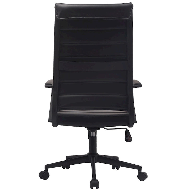 Modern Ergonomic Office Chair Mid Back PU Leather Swivel Adjustable Height with Wheels