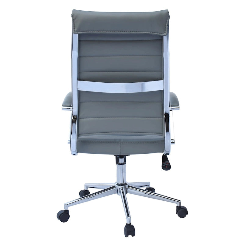 Modern Ergonomic Office Chair Mid Back PU Leather Swivel Adjustable Height with Wheels
