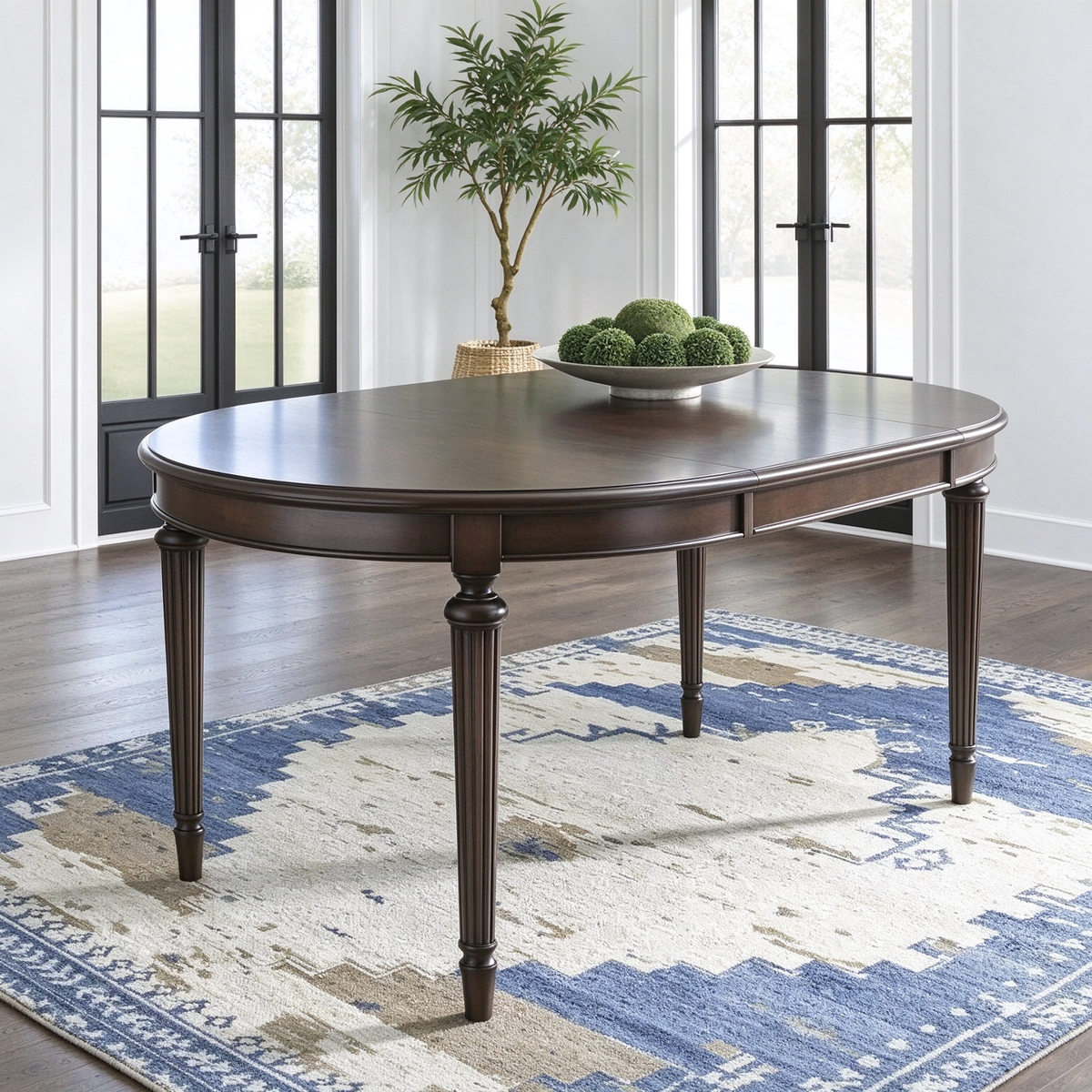 Brown Dining Extension Table with Removable Leaf - 47.75 W x 72 D x 30.25 H