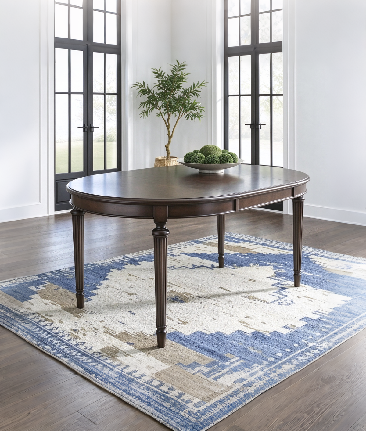 Brown Dining Extension Table with Removable Leaf - 47.75 W x 72 D x 30.25 H