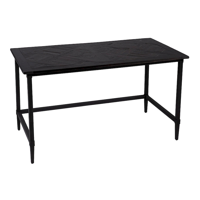 Modern Farmhouse Reclaimed Wood Writing Desk with Metal Legs