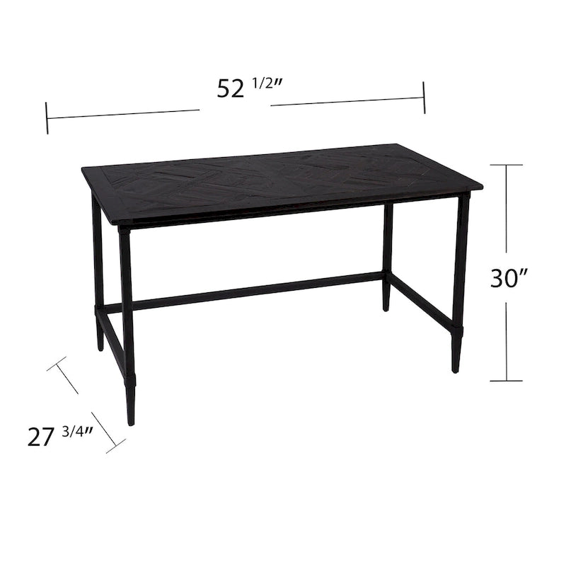 Modern Farmhouse Reclaimed Wood Writing Desk with Metal Legs