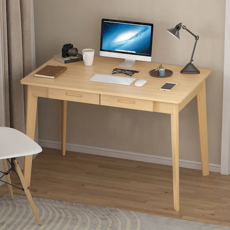 39.4" Wood Computer Desk with 2 Drawers, 4 Color Options, Home Office
