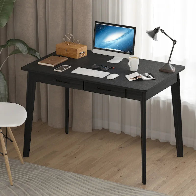 39.4" Wood Computer Desk with 2 Drawers, 4 Color Options, Home Office