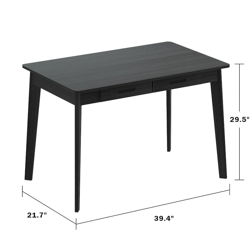 39.4" Wood Computer Desk with 2 Drawers, 4 Color Options, Home Office