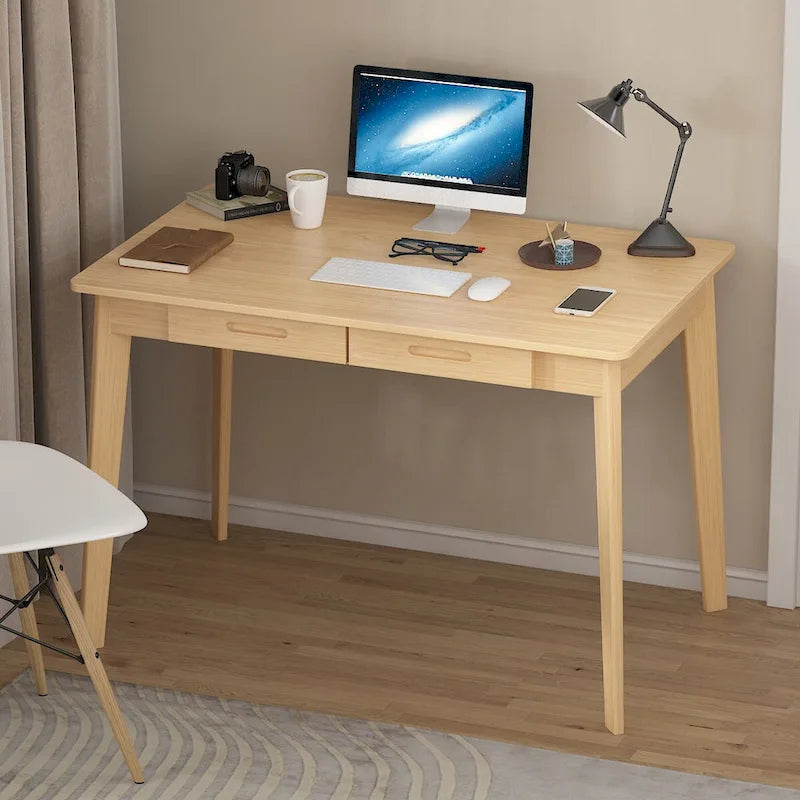 39.4" Wood Computer Desk with 2 Drawers, 4 Color Options, Home Office