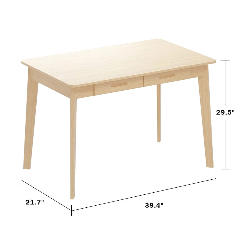 39.4" Wood Computer Desk with 2 Drawers, 4 Color Options, Home Office