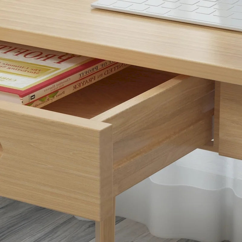 39.4" Wood Computer Desk with 2 Drawers, 4 Color Options, Home Office