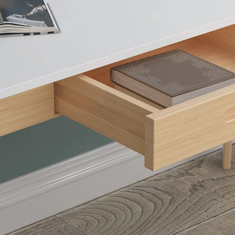 39.4" Wood Computer Desk with 2 Drawers, 4 Color Options, Home Office