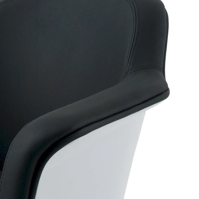 Modern Bonded Leather Accent Chair with Pedestal Base and Armrests
