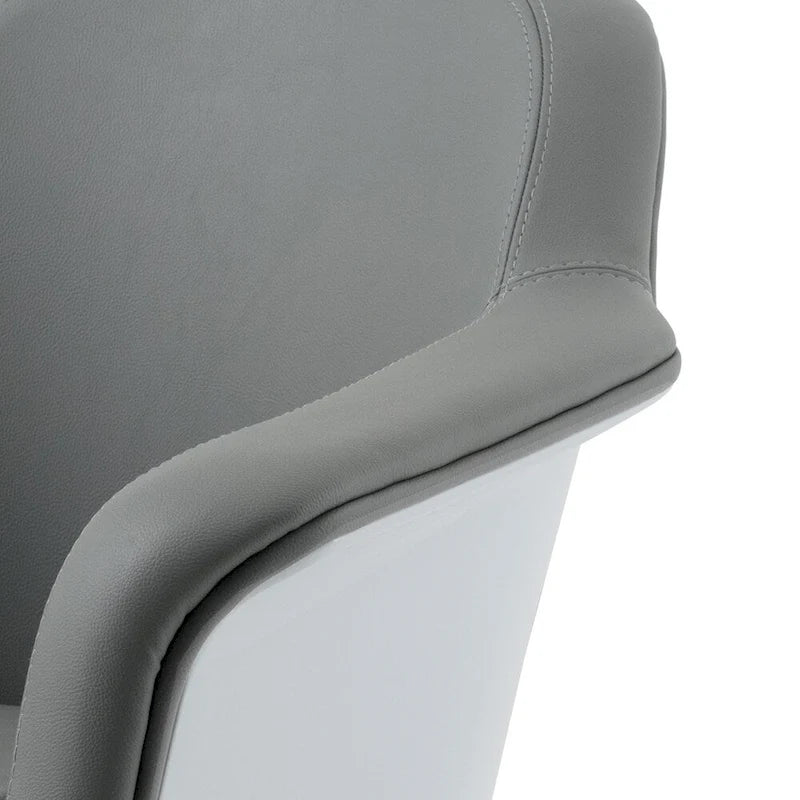 Modern Bonded Leather Accent Chair with Pedestal Base and Armrests