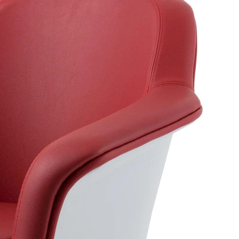 Modern Bonded Leather Accent Chair with Pedestal Base and Armrests