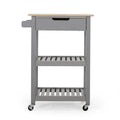 Rolling Kitchen Cart with Wheels Open Shelves and Drawer