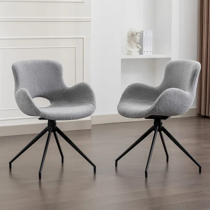 Swivel Accent Dining Chairs with 180 Degree Rotation Set of 2