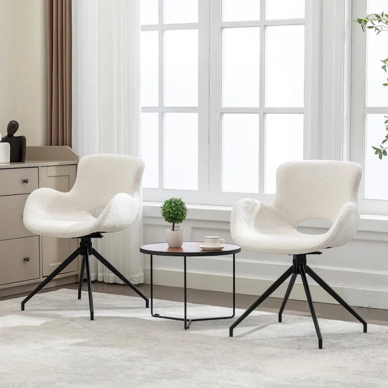 Swivel Accent Dining Chairs with 180 Degree Rotation Set of 2
