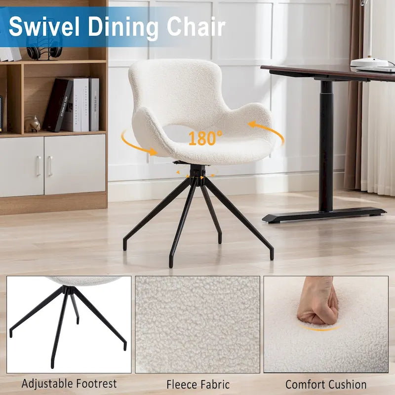 Swivel Accent Dining Chairs with 180 Degree Rotation Set of 2