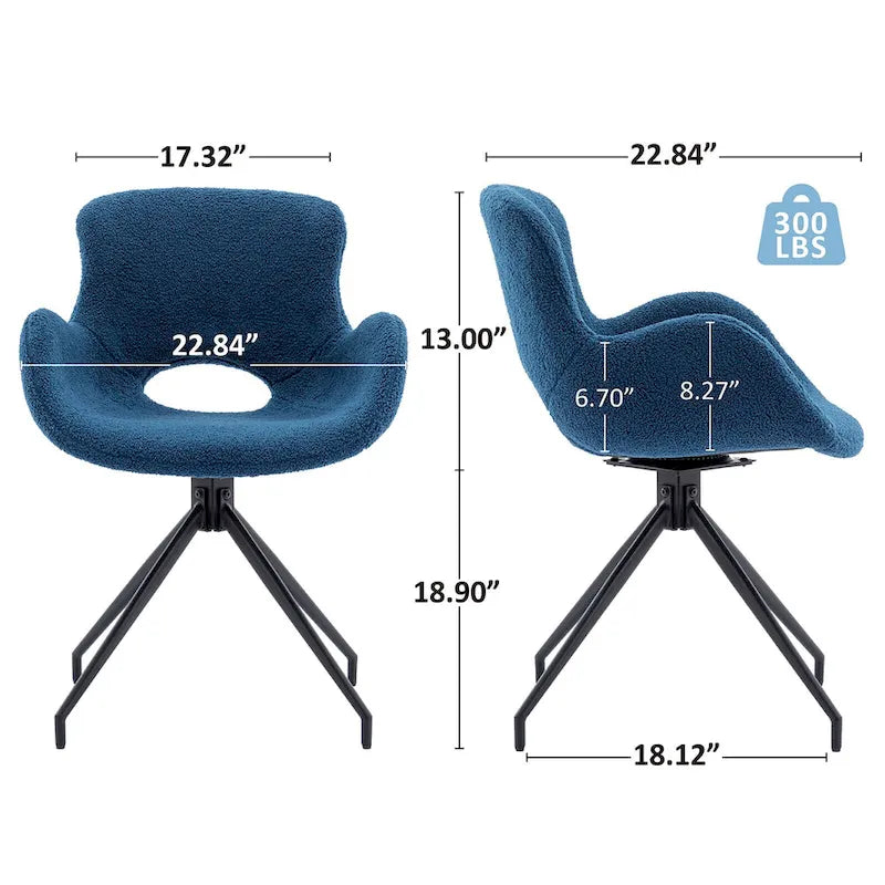Swivel Accent Dining Chairs with 180 Degree Rotation Set of 2