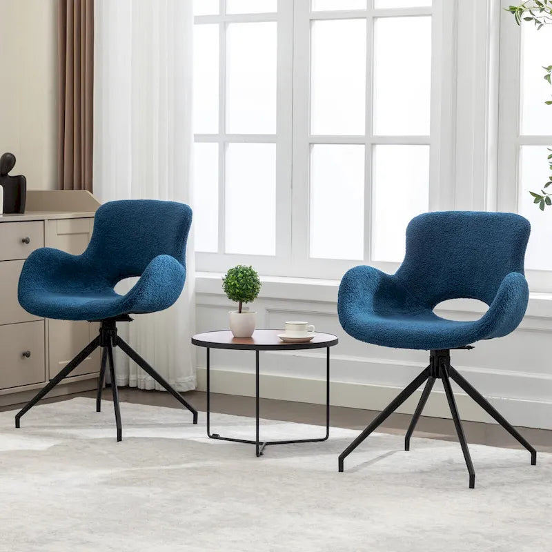 Swivel Accent Dining Chairs with 180 Degree Rotation Set of 2