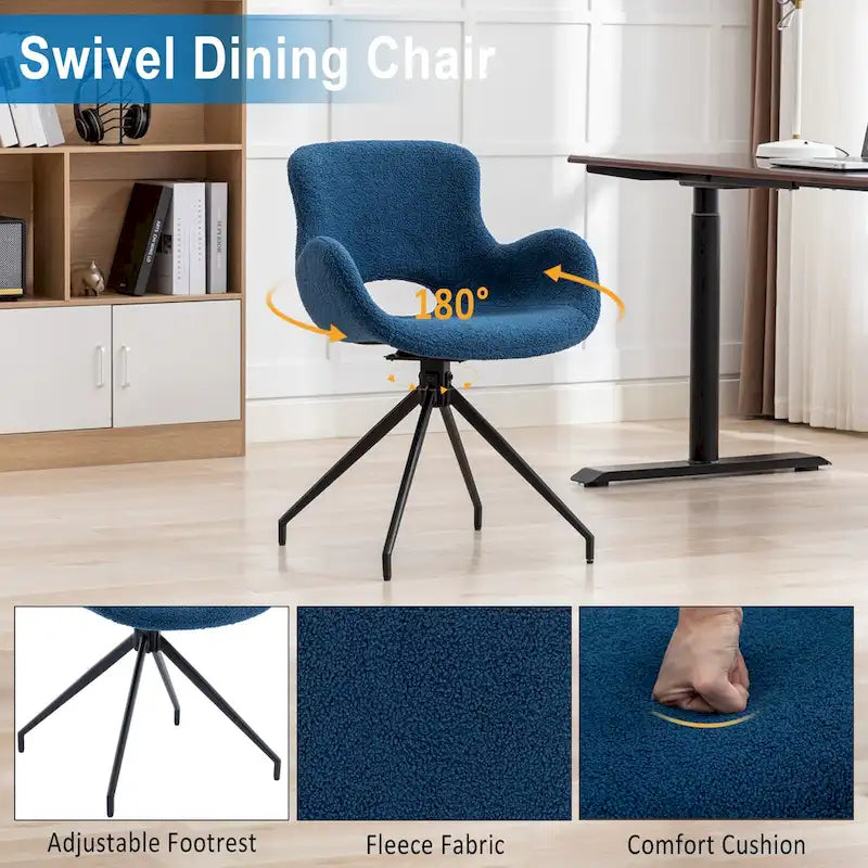 Swivel Accent Dining Chairs with 180 Degree Rotation Set of 2