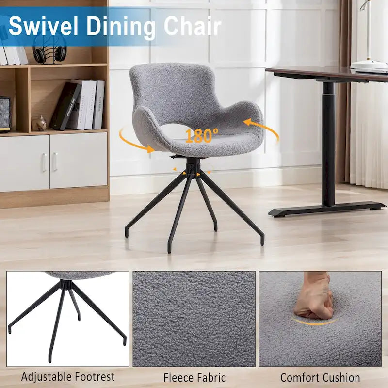 Swivel Accent Dining Chairs with 180 Degree Rotation Set of 2