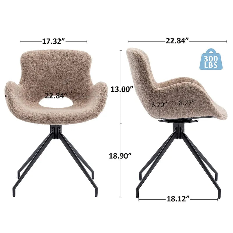 Swivel Accent Dining Chairs with 180 Degree Rotation Set of 2