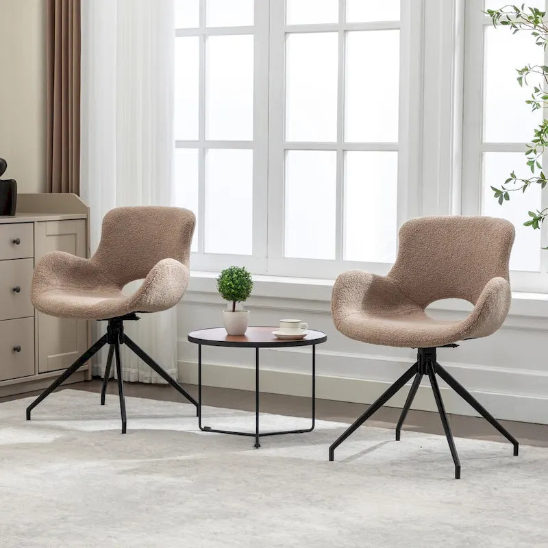 Swivel Accent Dining Chairs with 180 Degree Rotation Set of 2