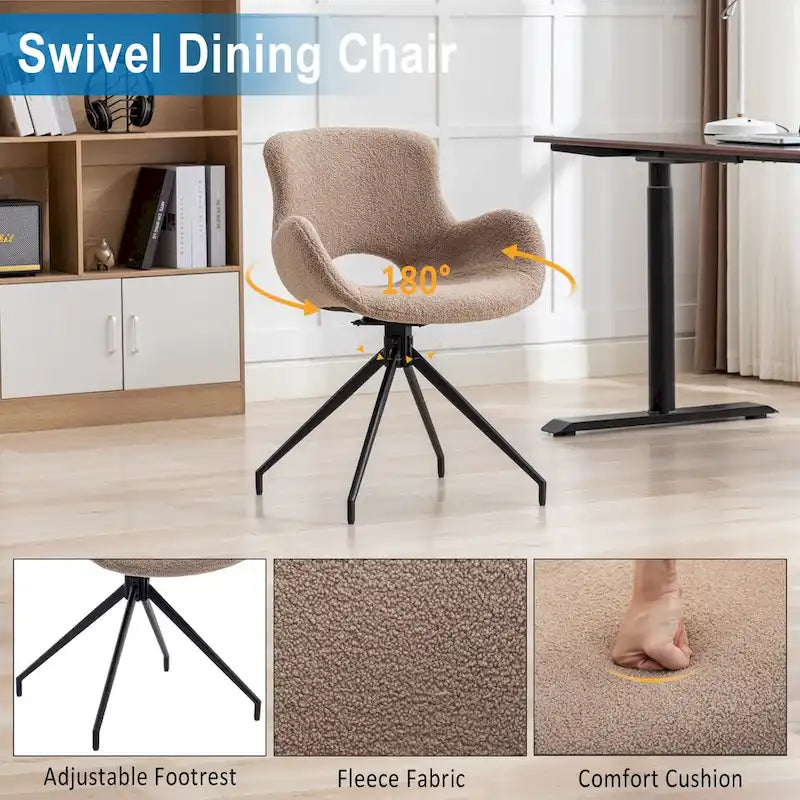 Swivel Accent Dining Chairs with 180 Degree Rotation Set of 2