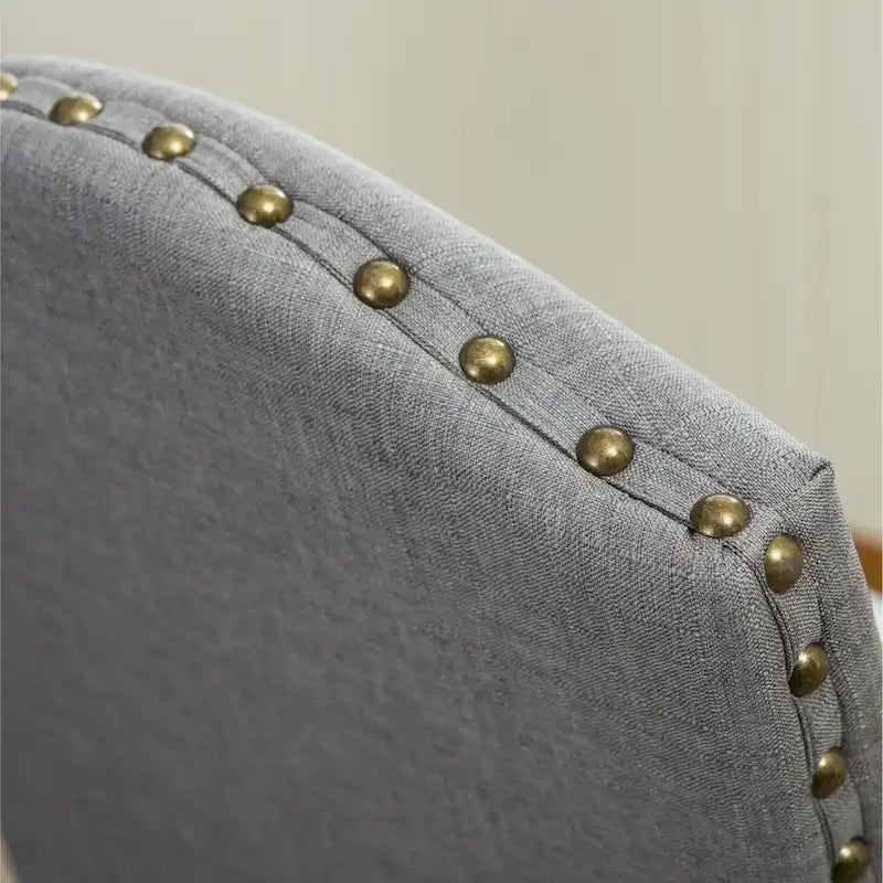 Solid Wood Upholstered Parson Dining Chairs with Nailhead Trim Set of 2