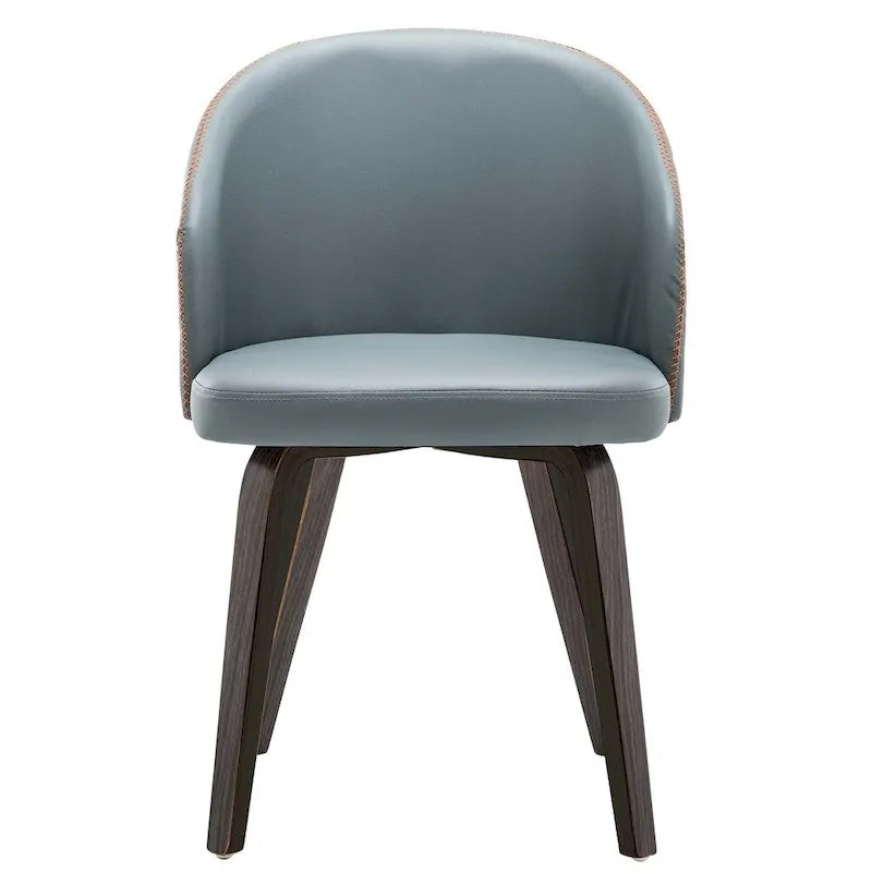 PU Leather and Wood Upholstered Dining Arm Chairs Set of 2 Modern Style