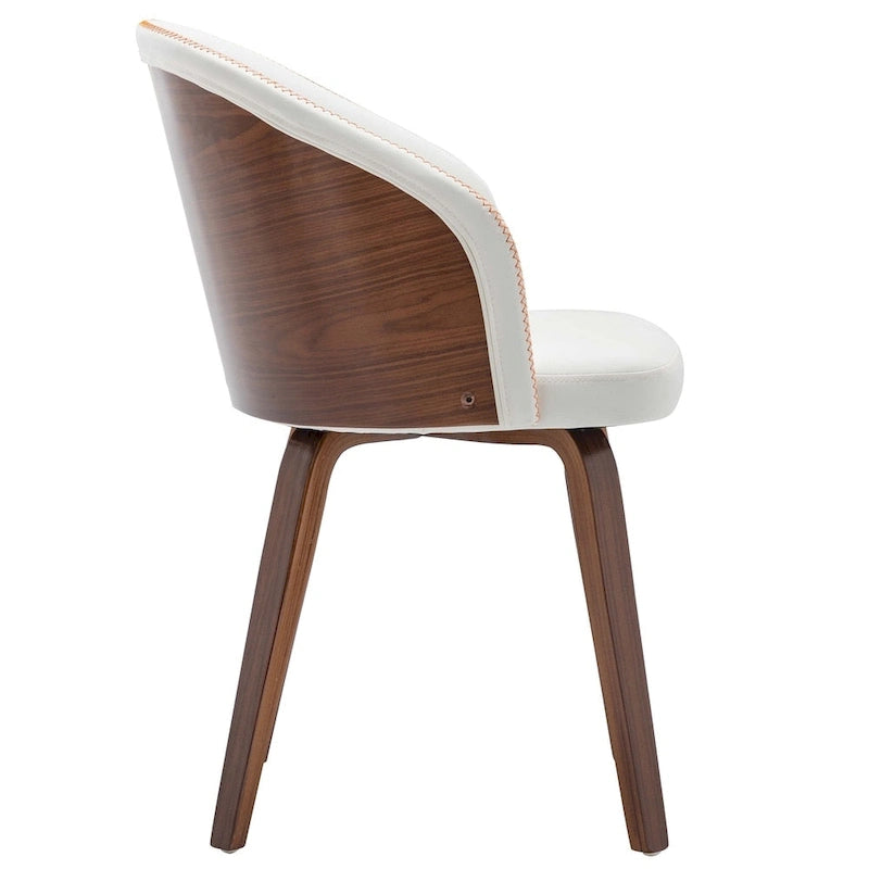 PU Leather and Wood Upholstered Dining Arm Chairs Set of 2 Modern Style