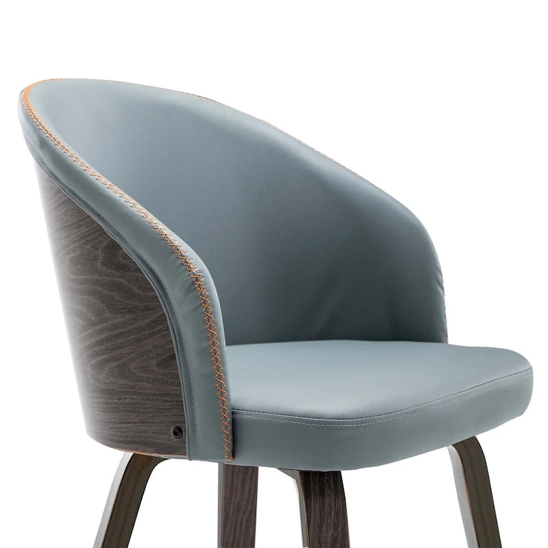 PU Leather and Wood Upholstered Dining Arm Chairs Set of 2 Modern Style