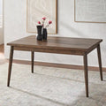 Mid-Century Walnut Finish Dining Table Seats Up to Six
