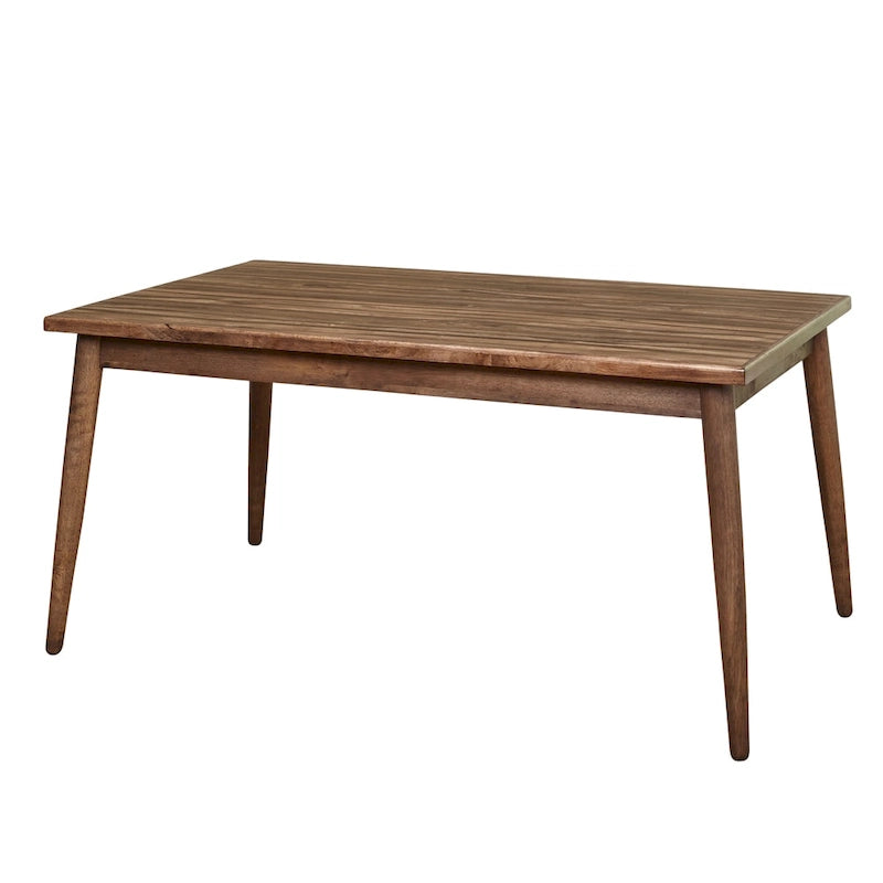 Mid-Century Walnut Finish Dining Table Seats Up to Six
