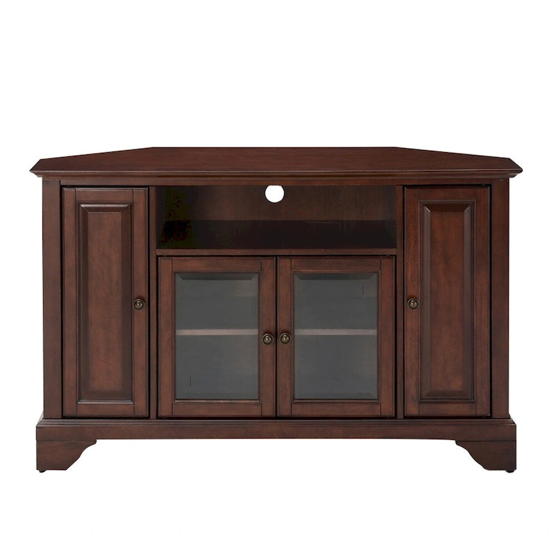 Vintage Mahogany Finish Wood 48-inch Corner TV Stand