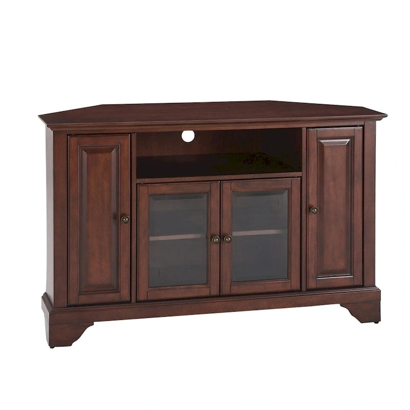 Vintage Mahogany Finish Wood 48-inch Corner TV Stand