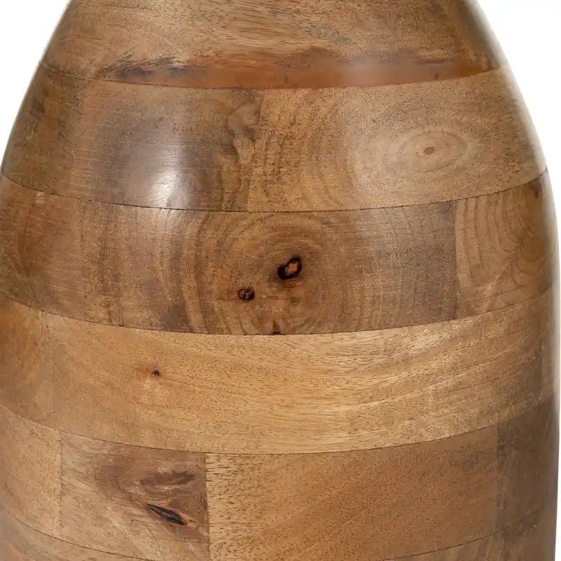Mango Wood Hourglass Accent Side Table 16x16x19 Brown Finish