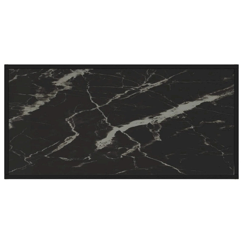 Coffee Table Black 39.4x19.7x13.8 Tempered Glass 2-Layer Modern Design
