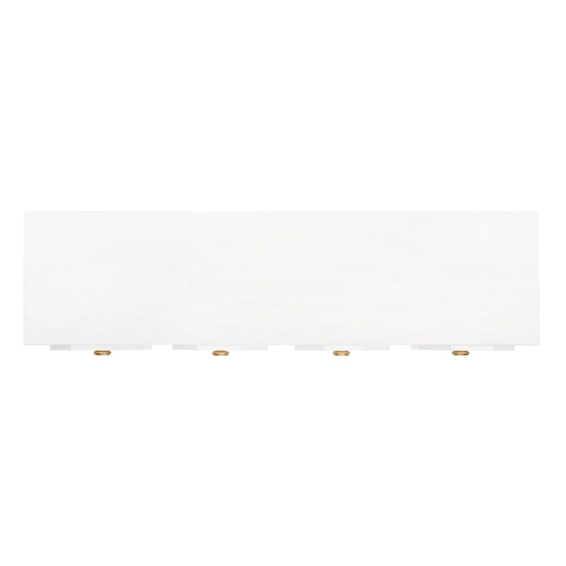 3-Door 2-Shelf White Sideboard with Gold Pulls and Carved Detail