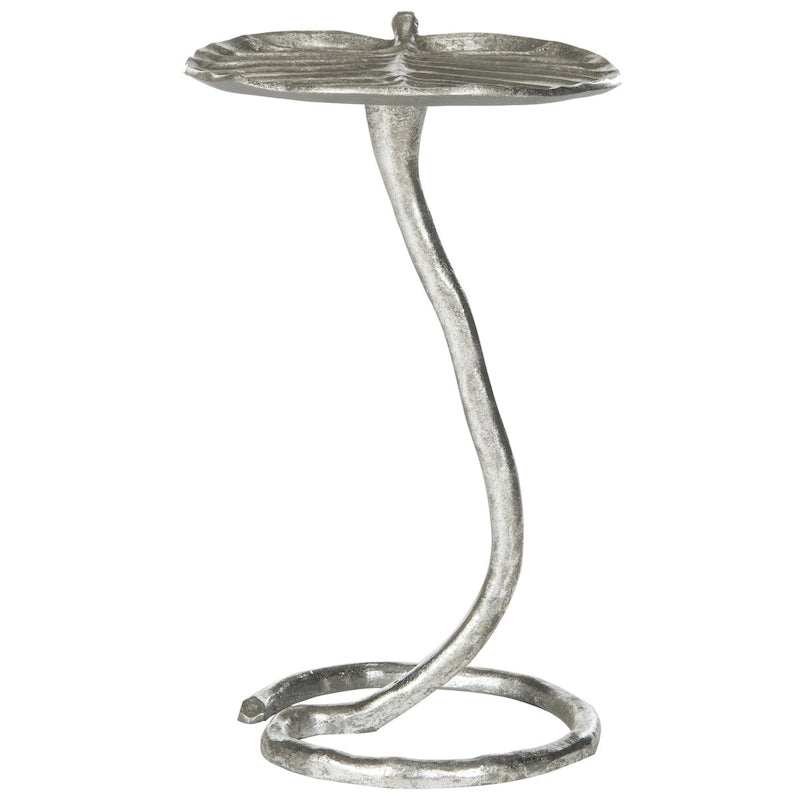 Gold Finish Contemporary Side Table 15W x 13D x 21H Inches
