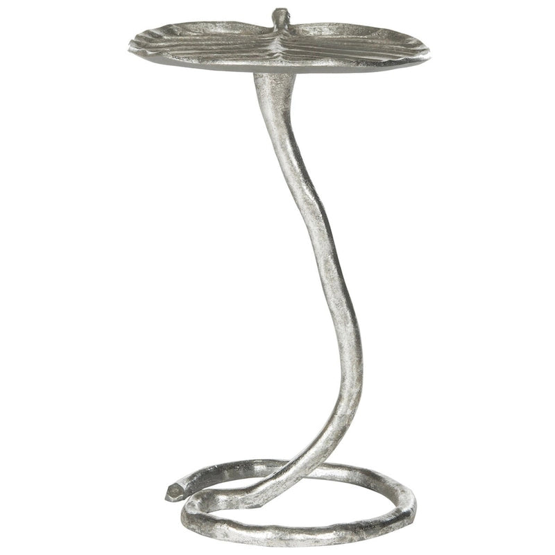 Gold Finish Contemporary Side Table 15W x 13D x 21H Inches